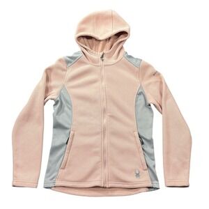 Spyder Layna Women's Medium Lightweight Fleece Hooded Jacket Full Zip Misty Rose